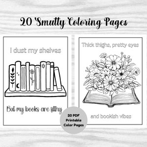 Adult Coloring Pages, Smut Color Pages, Perfect for Book Lovers, Dark Romance Coloring Pages, Booktok, Bookish Color Pages, Book Lover pages