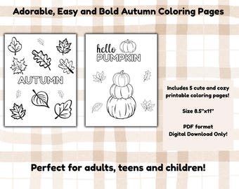 Autumn Coloring Pages, Thanksgiving Printable Activity (PDF)