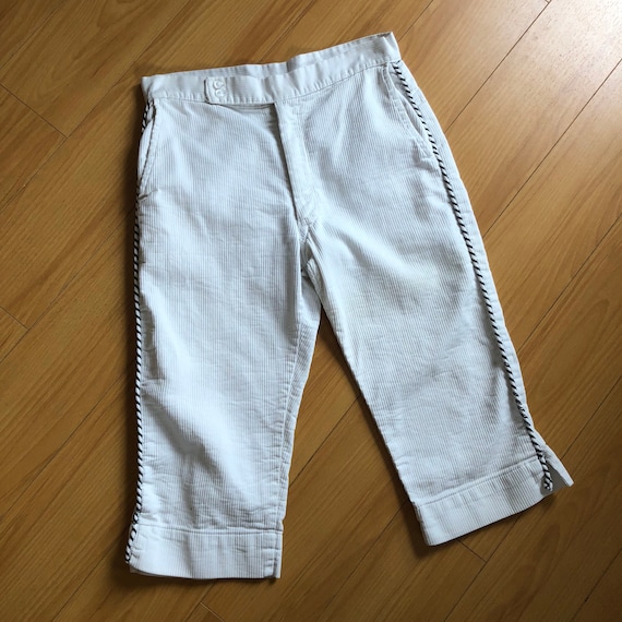 Vintage 1950s White Cotton Pedal Pushers Pants - S