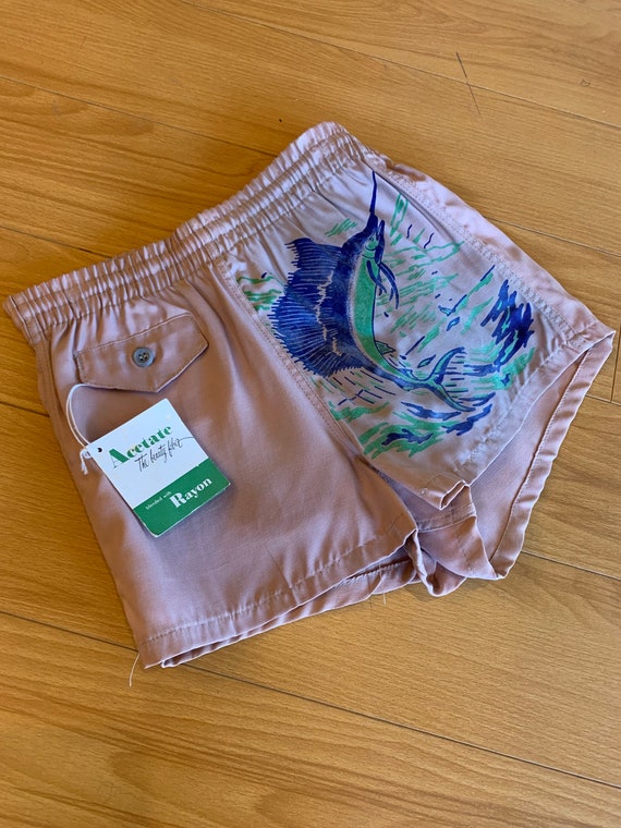Vintage 1940s NOS Swordfish Swim Trunks Shorts -