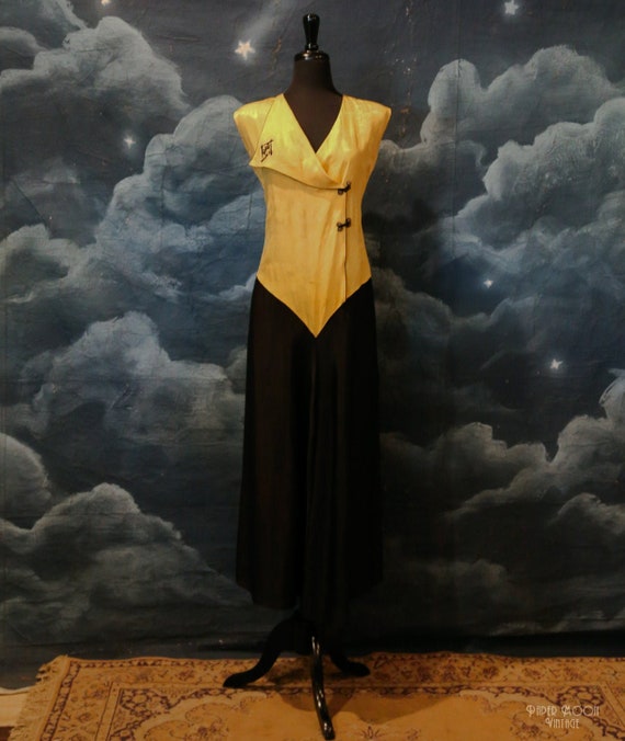 Vintage 1920s Asian Two Tone Silk Beach Pajamas J