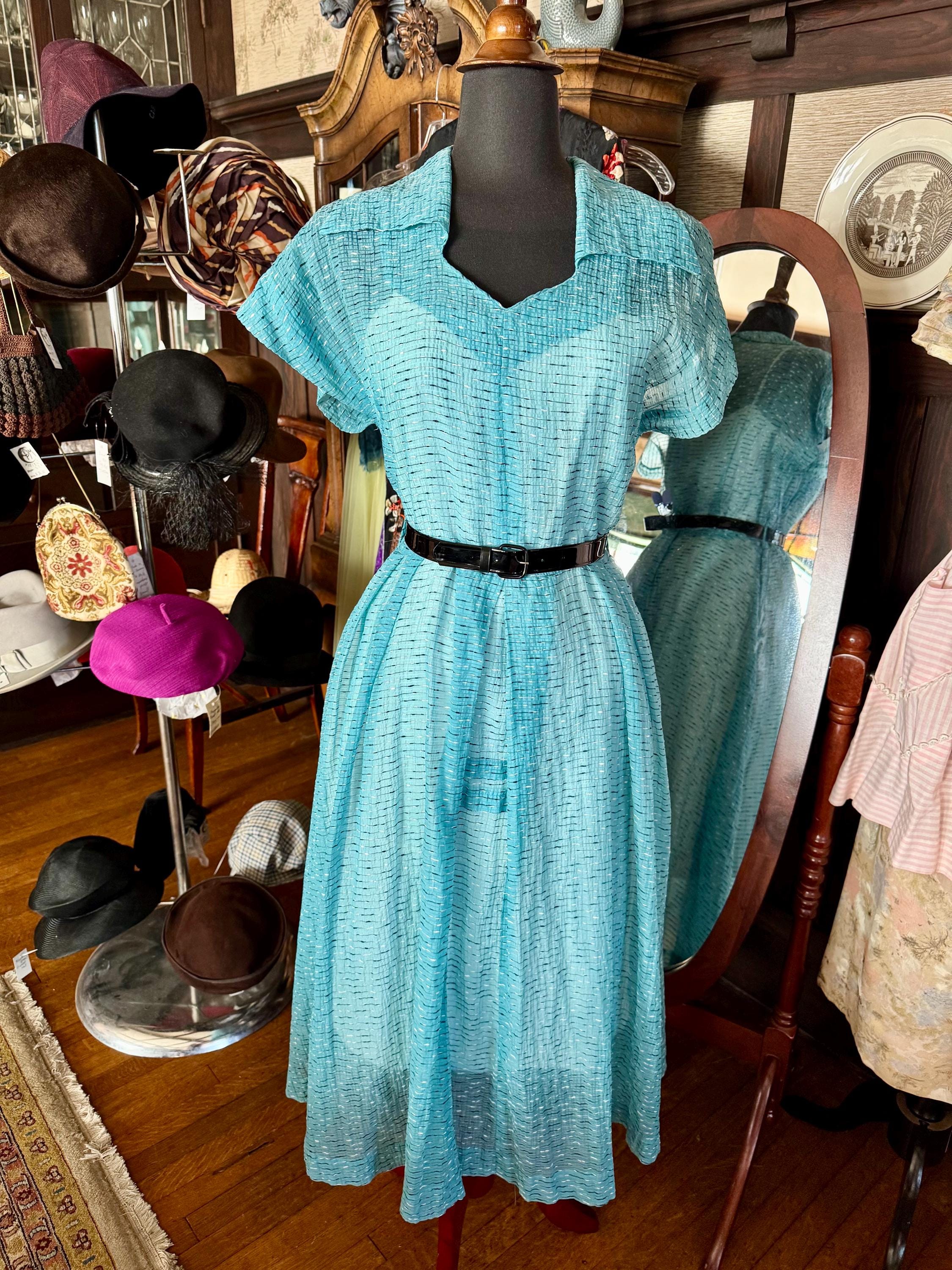 50s Fit Flare Dress Large - Etsy