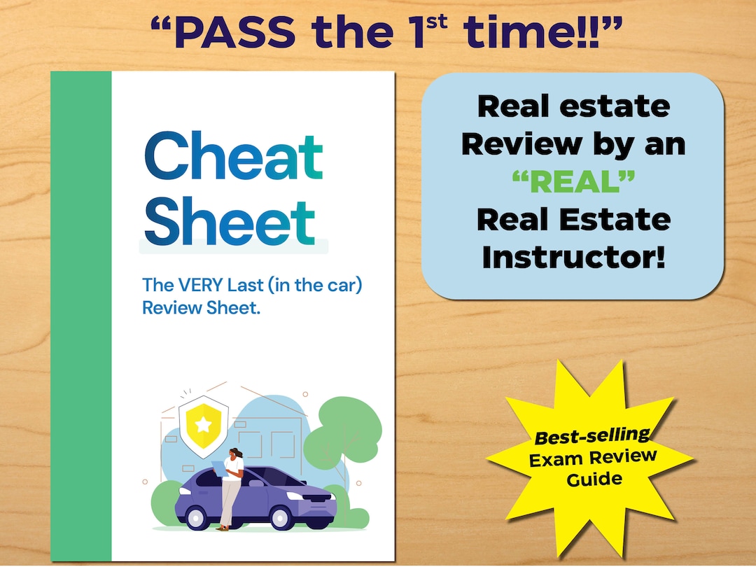 In the Car Real Estate Exam Cheat Sheet - Etsy