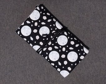 Moon & Crystals Tarot Oracle Deck Pouch Wrap with Pocket