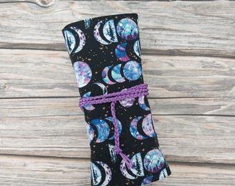 Nature Moon Phases Tarot Oracle Deck Wrap Pouch with Pocket
