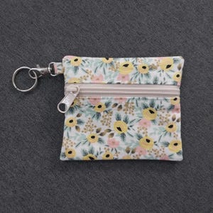 Monedero con cremallera frontal y diseño de flores, cartera pequeña, bolso con péndulo, bolso con dados, bolso con runas, cartera minimalista, bolsa con cremallera, monedero, monedero