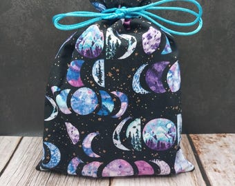 Nature Moon Phases Drawstring Bag Pouch