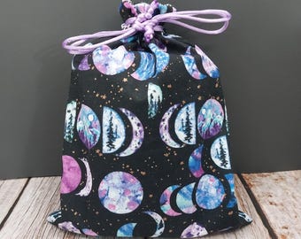 Nature Moon Phases Drawstring Bag Pouch