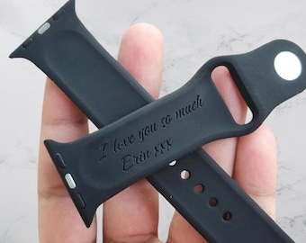 Our Fonts or Your Handwritten Note Personalized Inscription Apple Watch Band Perfect Holidays Gift Gift For Her Gift For Him Christmas Gift