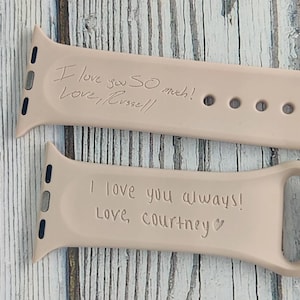 Personalized Apple Watch Band Custom Engraved Silicone Strap