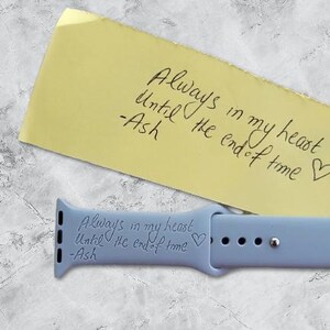 Nos polices de caractères ou votre message manuscrit Inscription personnalisée Bracelet Apple Watch Cadeau parfait pour les fêtes Cadeau pour la fête des pères Cadeau pour la fête des mères Personnalisé