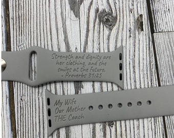 Personalized Inscription Apple Watch Bands | Custom Engraving | Great for Valentine's day | Anniversary | Holidays couples Gifts