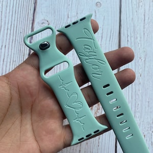Personalized Nurse Doctor Heartbeat Apple Watch Band iWatch Personalized Silicone 38/40/41 42/44/45/49 Engraved Stethoscope Cancer Ribbon