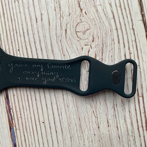 Handschrift op horlogeband Vaderdagcadeau Compatibel Apple Watch Verander een bericht van een geliefde in een inscriptie Handgeschreven bandje voor vader graveren