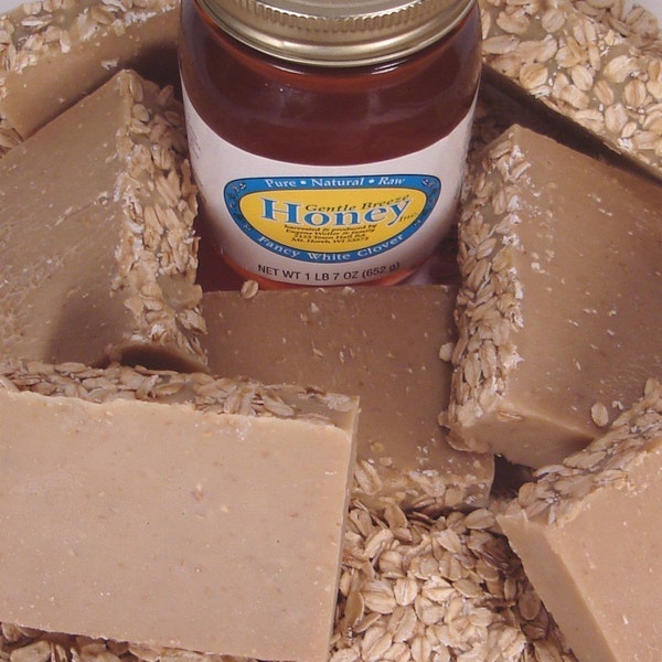 Oatmeal, Milk, and Honey (All Natural Goat Milk Soap - No Fragrance Added)