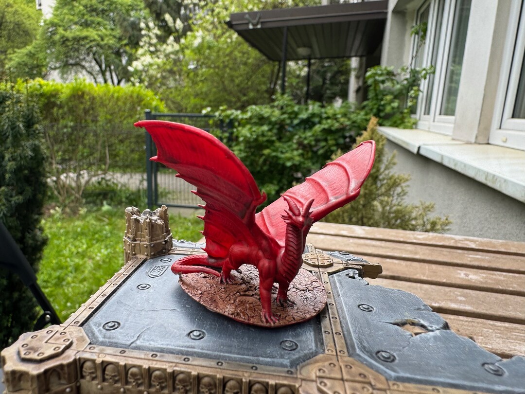 Painted Red Dragon | 3D Printing | Dnd - Etsy