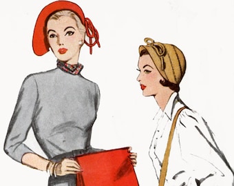 Vintage 1950s Hats and Bags Sewing Pattern Simplicity 3322 Clutch Purse or Shoulder Bag Purse 50s Pattern Size Large Hat Size 23 UNCUT