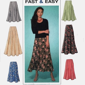 Snelle en zeer gemakkelijke rok in twee lengtes Naaipatroon Butterick 4136 Maat 8-12 ONBESNEDEN
