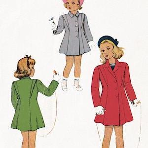 Vintage 1940s Cute Toddler Girls Princess Coat Sewing Pattern McCall 6568 Swing Era 40s Children's Pattern Size 1 image 1