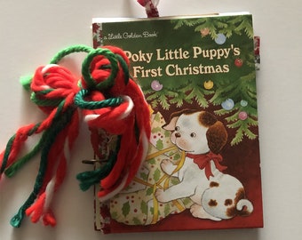 SWEETEST LGB Poky Little Puppy's First Christmas Handmade Junk Journal Storybook Mixed Media Memory Album Keepsake book Ring-Bound Journal