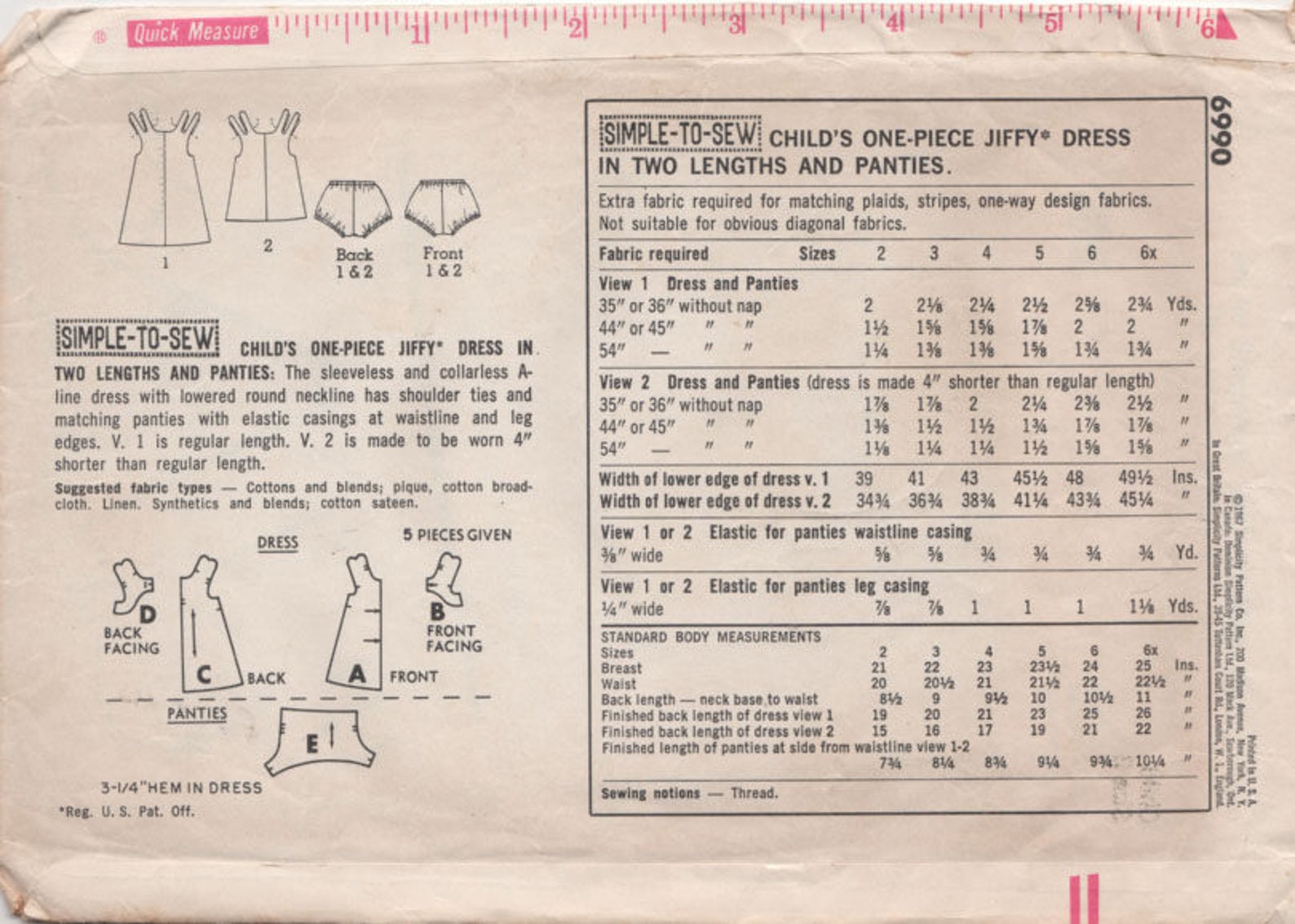Vintage 1960s Toddler Girls Shoulder Tied A Line Dress With Panties ...