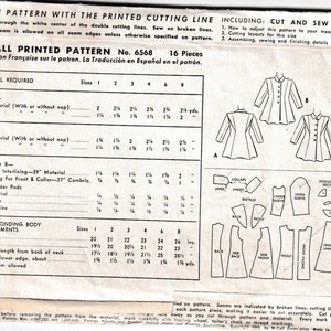 Vintage 1940s Cute Toddler Girls Princess Coat Sewing Pattern McCall 6568 Swing Era 40s Children's Pattern Size 1 image 3