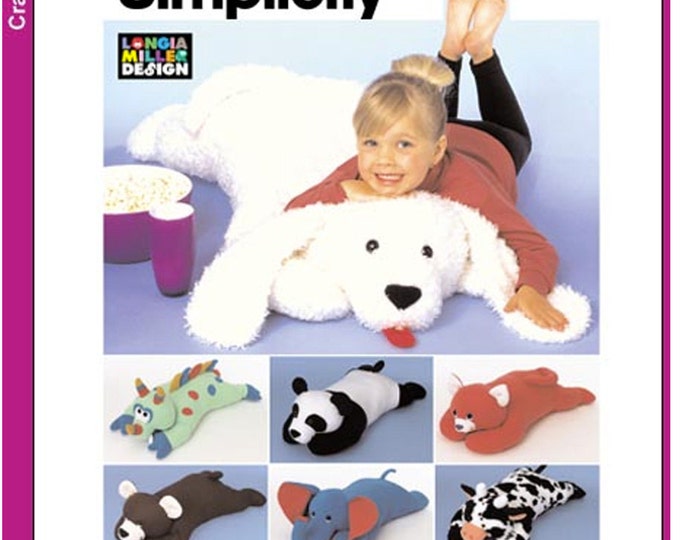 1990s Animal Pillows Pattern Simplicity 8932 Large Stuffed Animal Floor