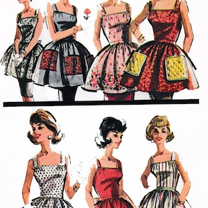 McCall&#39;s Sewing Pattern 6591, Instant Apron, Fitted Bodice, Full Apron, Cobbler Pockets, Miss Size Small 10-12, UNCUT
