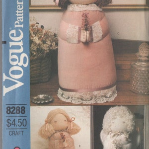 Vintage 1980s Stuffed Decorative Doll Sewing Pattern Vogue 80s Craft Pattern 8288 UNCUT image 2