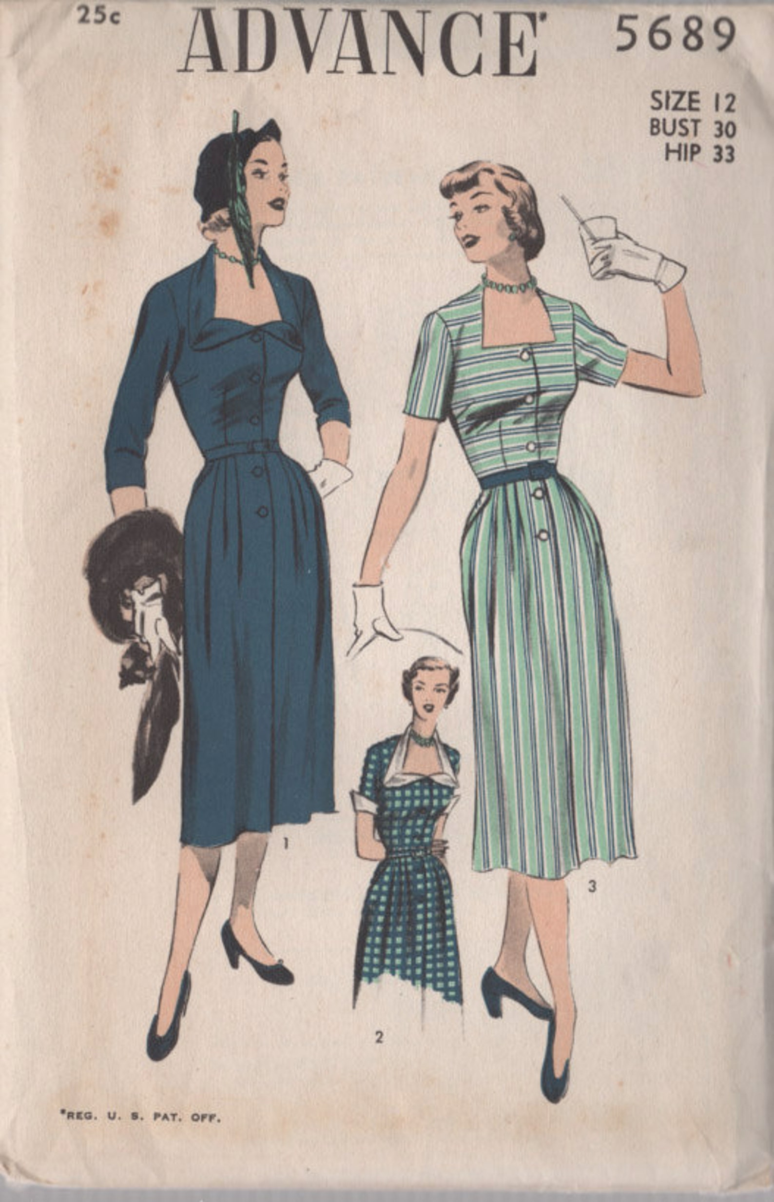 1950s Dress Advance 5689 Womens COUTURE Glam With Unique - Etsy