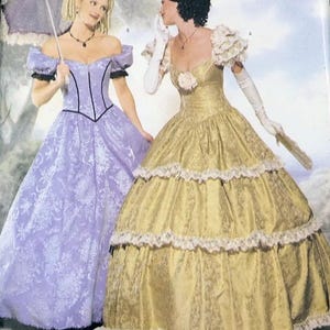 Butterick MAKING HISTORY Sewing Costume Pattern P412 - Misses Fitted Civil War Era Dress Scarlett O&#39;Hara Style Sizes 12-14-16 UNCUT