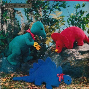 May include: A vintage craft pattern for making three plush dinosaur toys. The pattern is from Butterick and is titled "The beauty in the beast". The pattern is for one size and is called "Craft".