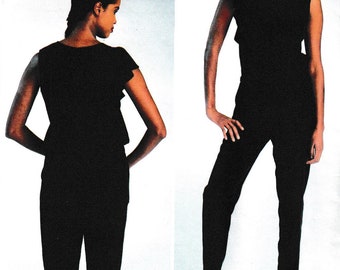 Jumpsuit by American Designer DKNY Donna Karan Vogue 1308 OOP Sewing Pattern Regular and Plus Size 12-20 UNCUT