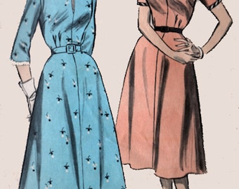 Vintage 1950s Womens Rockabilly Dress Advance 6268 50s Sewing Pattern Size 16 B34