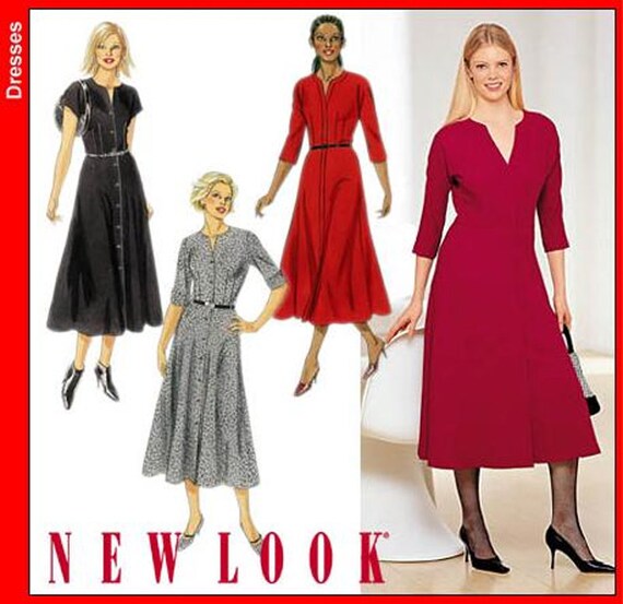 New Look 6104 Misses Dress Modest Dress Midi Dress Sewing Pattern Size 8-12  - Etsy