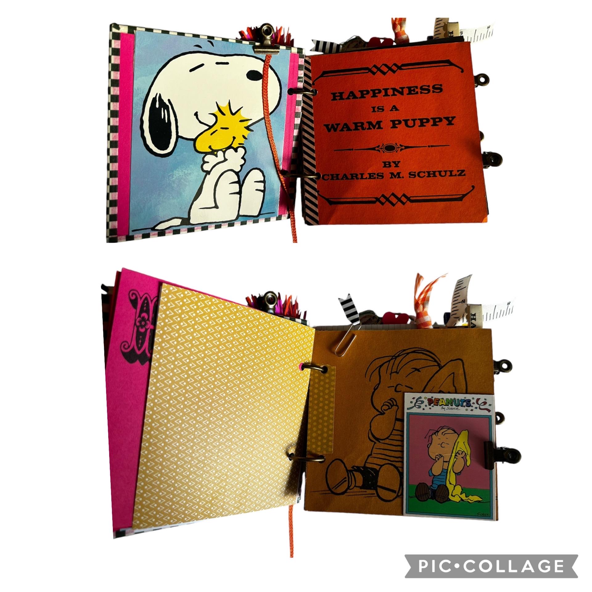 SWEET Peanuts Snoopy Handmade RETRO Junk Journal Vintage Mixed Media ...