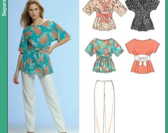 Boho Blouse with Tie Front  New Look 6714 Sewing Pattern regualr and Plus Sizes 6-16