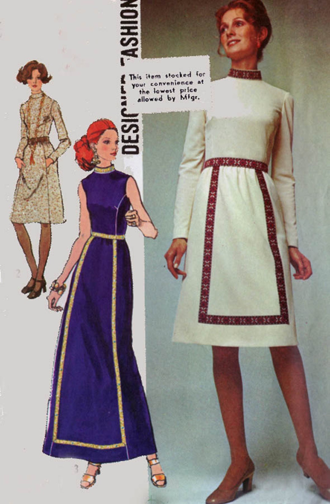 chinese dress ladies 70s Empire Waist Maxi Dress w/ Pockets Sundress Sun Dresses Petite Sewing  Pattern Simplicity 9046 B31 main image 0