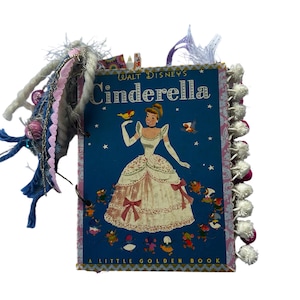SWEETEST Cinderella LGB Handmade Junk Journal vintage 50’s Storybook Mixed Media Memory Album Keepsake book Ring-Bound Journal