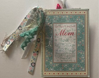 Handmade Mother's Day MOM Junk Journal vintage greeting card Travelers Notebook insert Mixed Media Memory Album Keepsake book