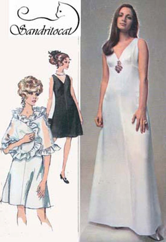 CLEARANCE SALE 1960s EVENING Dress W Stole Simplicity 7951slinky