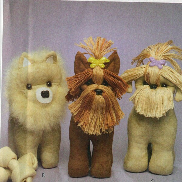 Parlor Pets Toy Breeds Pups Dog Sewing Pattern Yorkshire Terrier Pomeranian Shih Tzu McCalls 5545 Designer Marilou Jorgensen Size 10" UC