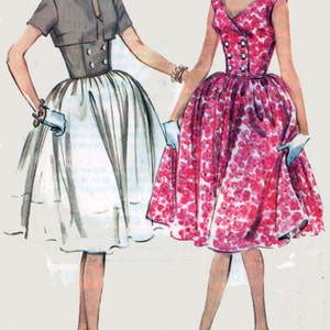 Vintage 60s MadMen Dress Double Breasted Bodice w/ Full Skirt and Bolero Sewing Pattern McCalls 5417 60s Sewing Pattern Size 16 image 1