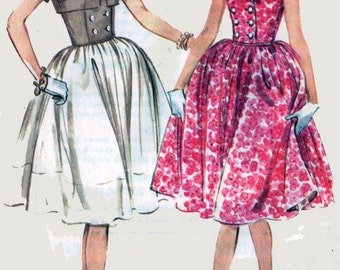 Vintage 60s MadMen Dress Double Breasted Bodice w/ Full Skirt and Bolero Sewing Pattern McCalls 5417 60s Sewing Pattern Size 16