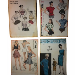 Vintage Sewing Pattern Ephemera Scrapbook Embellishment Mixed Media Tiny Vintage Sewing Patterns Scrapbook Clip Art
