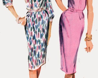 1960 Womens MadMen Wiggle Dress Pattern Advance 3456 Vintage 60s Sewing Pattern Size 18.5 UNCUT