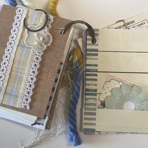 Two Ribbon Journal Handmade Mini Betsey Clark Tally Card Junk Journal Ring-bound Journal ...
