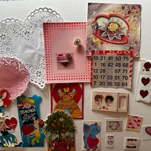 Vintage Ephemera VALENTINE Paper Pack Junk Journal Kit Mixed Media VALENTINE 22-częściowy album do scrapbookingu Clip Art