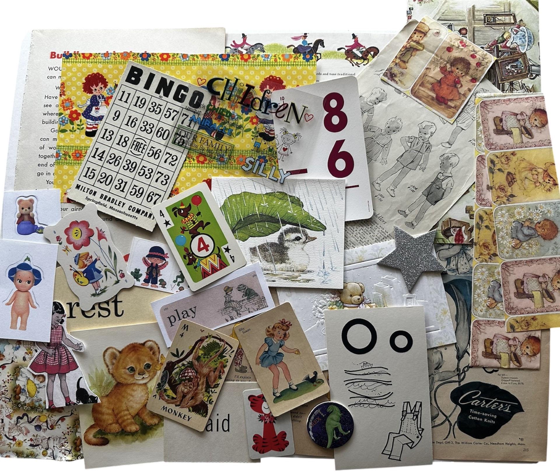 Vintage Ephemera CHILDREN Paper Pack Junk Journal Kit Mixed Media ...