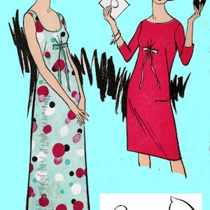 1960s Dress or Maxi Dress Advance 3535 Womens Mod Madmen Low Scooped Neckline Vintage Sewing Pattern 60s era Pattern Size 12 Uncut